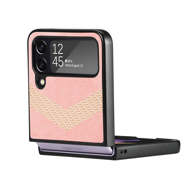 V Shape Fiber Stitching Folding Phone Case For Samsung Galaxy Z Flip4