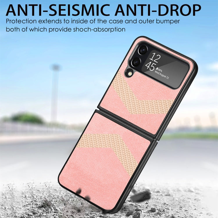 V Shape Fiber Stitching Folding Phone Case For Samsung Galaxy Z Flip4