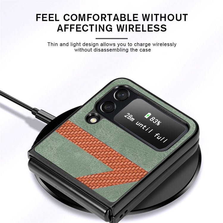V Shape Fiber Stitching Folding Phone Case For Samsung Galaxy Z Flip4