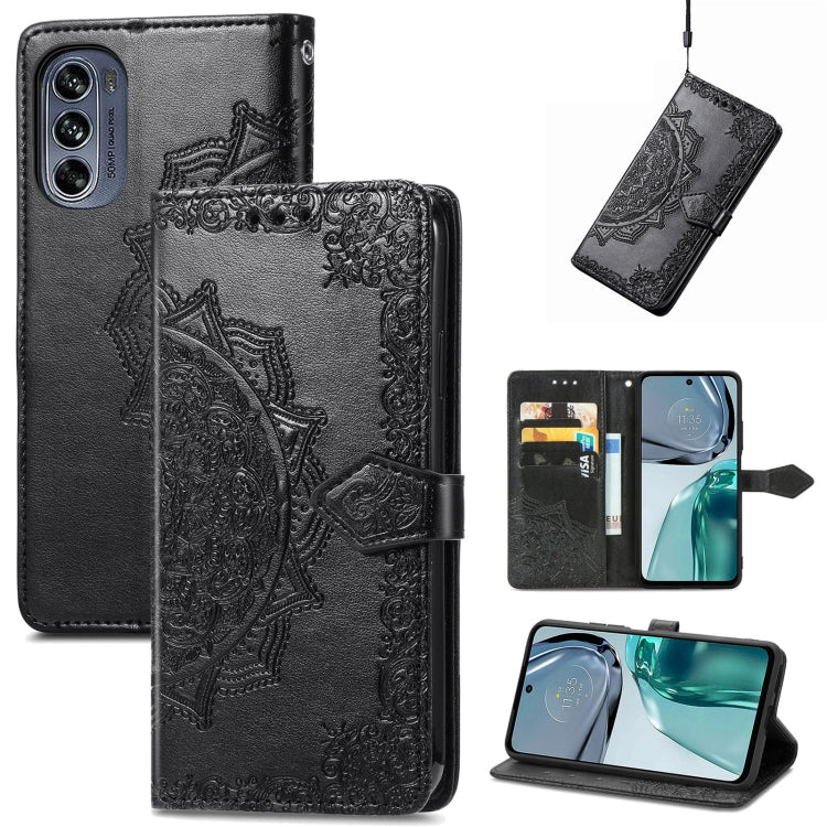 For Motorola Moto G62 Mandala Flower Embossed Leather Phone Case