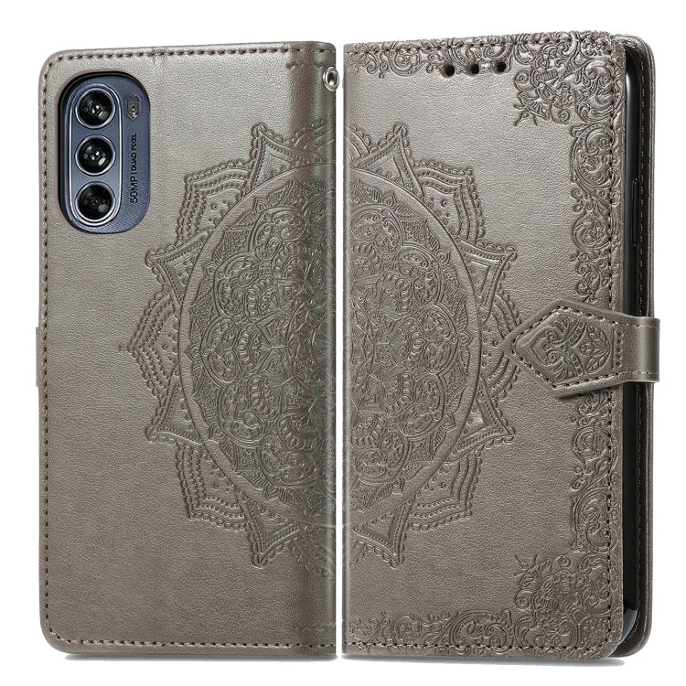 For Motorola Moto G62 Mandala Flower Embossed Leather Phone Case