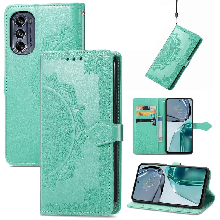 For Motorola Moto G62 Mandala Flower Embossed Leather Phone Case