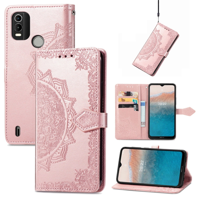 For Nokia C21 Plus Mandala Flower Embossed Leather Phone Case