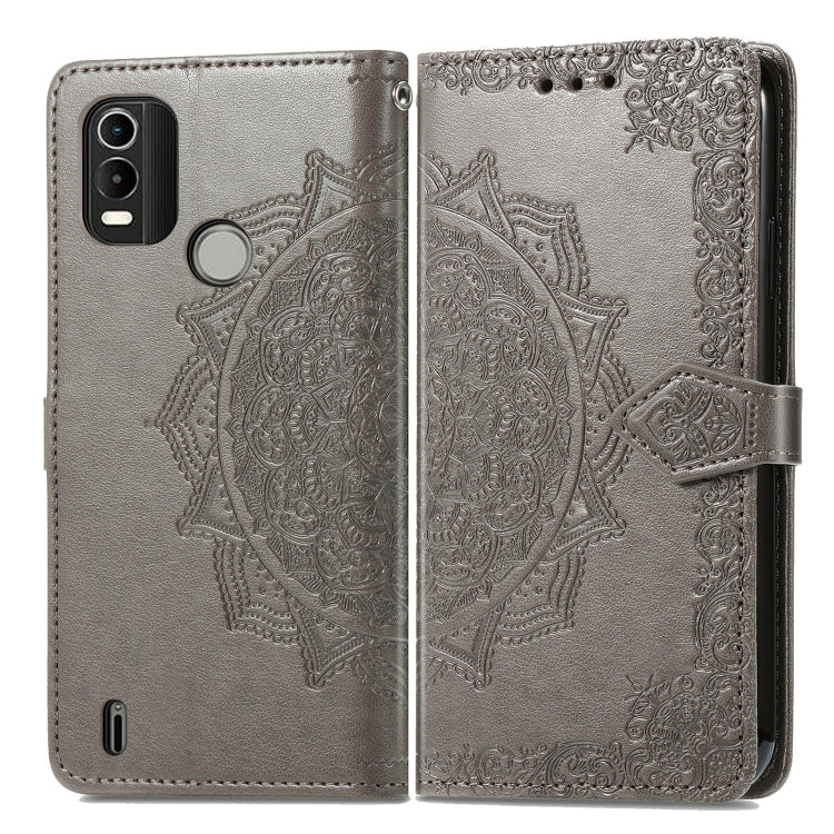 For Nokia C21 Plus Mandala Flower Embossed Leather Phone Case