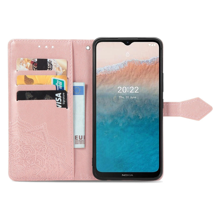 For Nokia C200 Mandala Flower Embossed Leather Phone Case