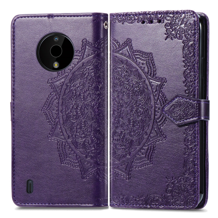 For Nokia C200 Mandala Flower Embossed Leather Phone Case