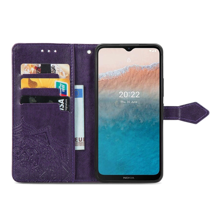 For Nokia C200 Mandala Flower Embossed Leather Phone Case