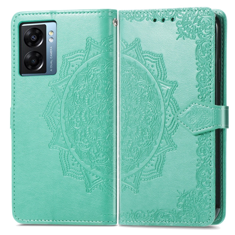For OPPO A57 5G Mandala Flower Embossed Leather Phone Case