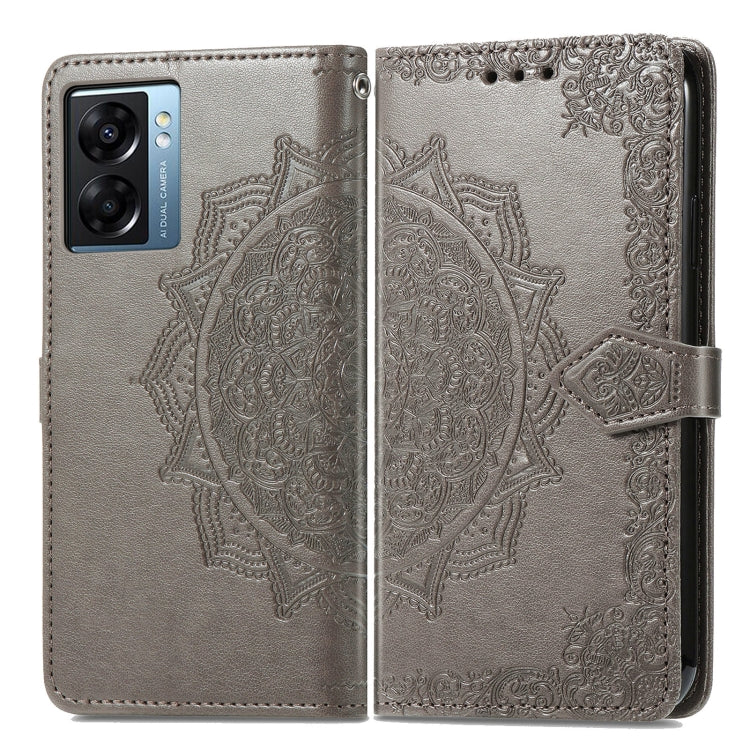 For OPPO A57 5G Mandala Flower Embossed Leather Phone Case