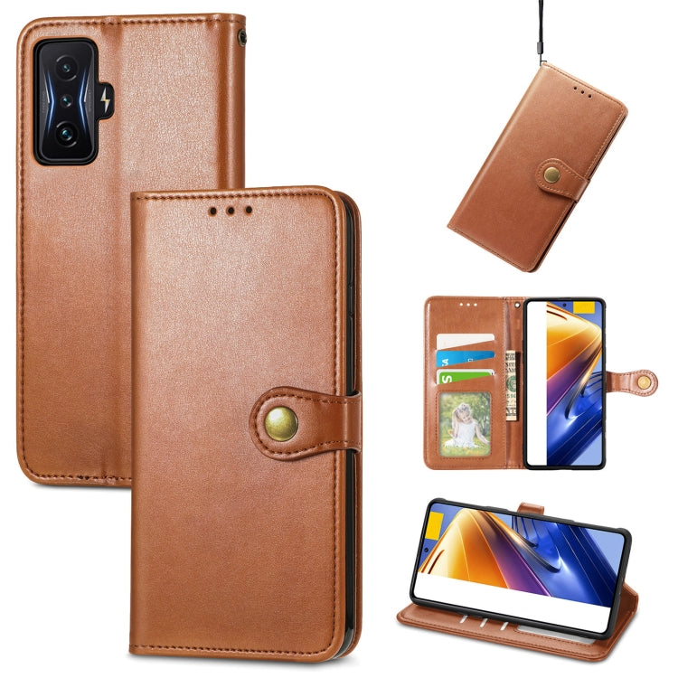 For Xiaomi Redmi K50 Gaming / Poco F4 GT Solid Color Buckle Leather Phone Case