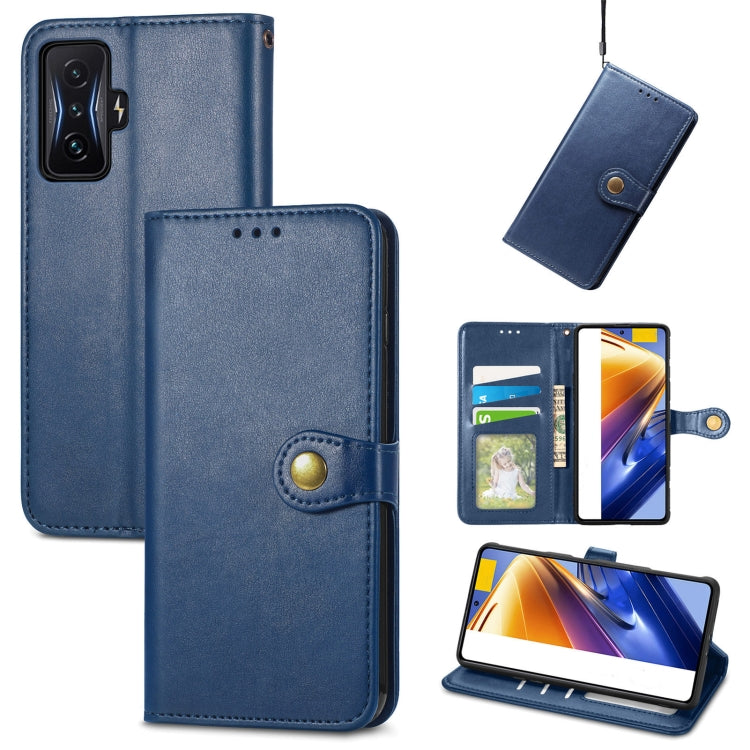For Xiaomi Redmi K50 Gaming / Poco F4 GT Solid Color Buckle Leather Phone Case