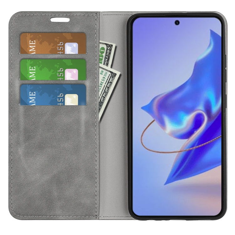 For ZTE Blade V40 Pro Retro-skin Magnetic Suction Leather Phone Case