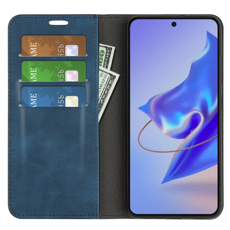 For ZTE Blade V40 Pro Retro-skin Magnetic Suction Leather Phone Case