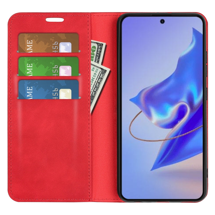 For ZTE Blade V40 Pro Retro-skin Magnetic Suction Leather Phone Case