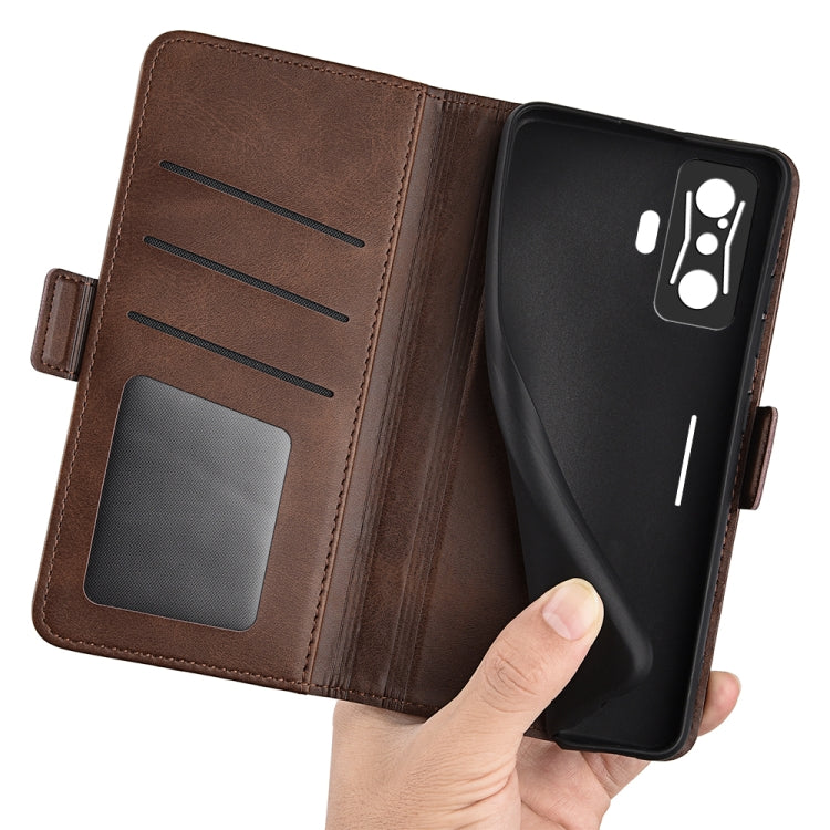 For Xiaomi Poco F4 GT Dual-side Magnetic Buckle Flip Leather Phone Case