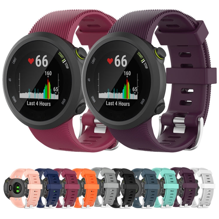 For Garmin Forerunner 45 / Forerunner 45S Universal Twill Solid Color Silicone Watch Band