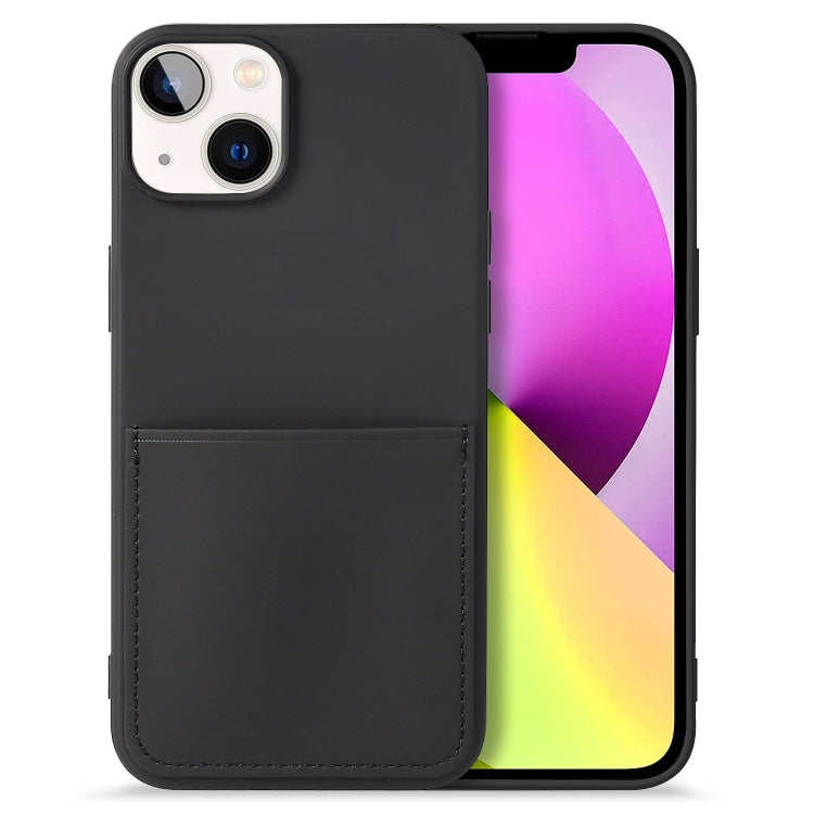 For iPhone 14 Liquid Silicone Skin Feel Phone Case with Card Slot
