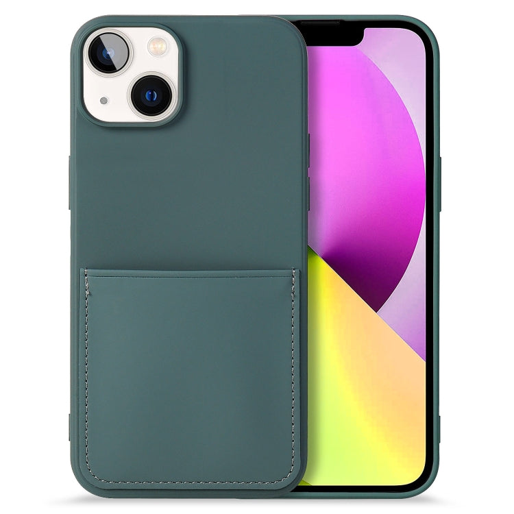 For iPhone 14 Liquid Silicone Skin Feel Phone Case with Card Slot