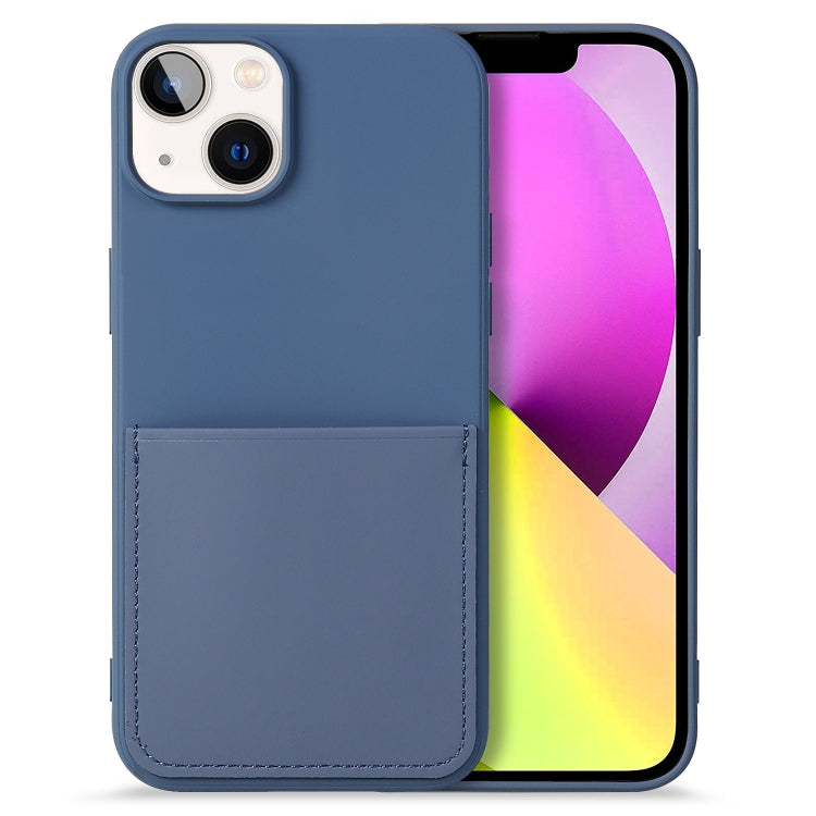 For iPhone 14 Liquid Silicone Skin Feel Phone Case with Card Slot