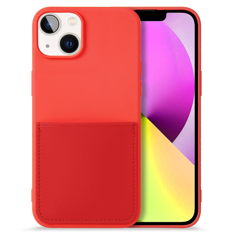For iPhone 14 Plus Liquid Silicone Skin Feel Phone Case with Card Slot