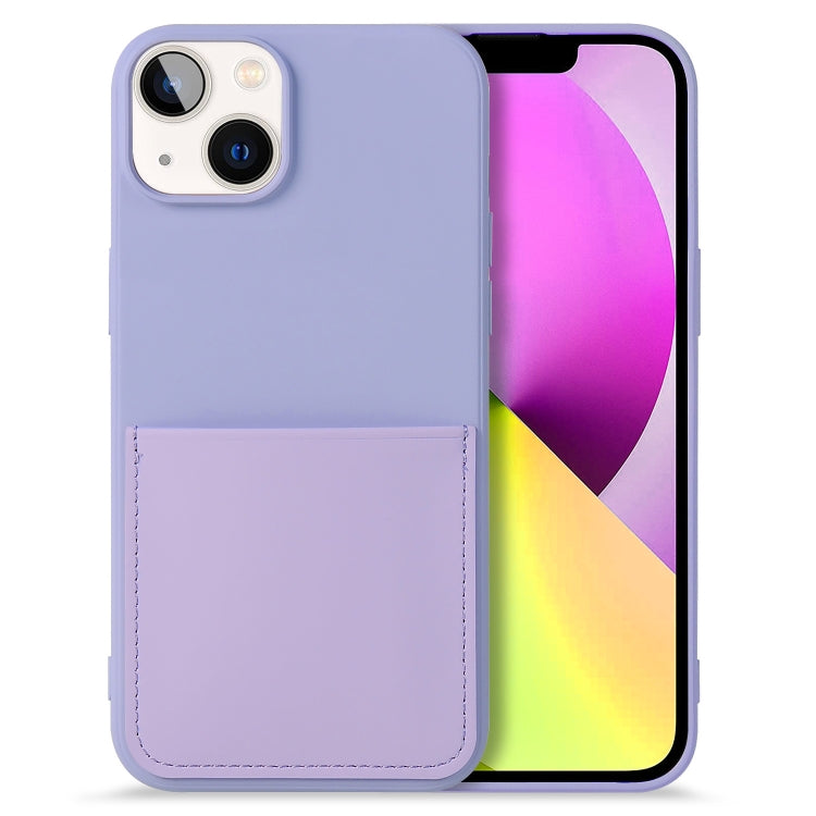 For iPhone 14 Plus Liquid Silicone Skin Feel Phone Case with Card Slot