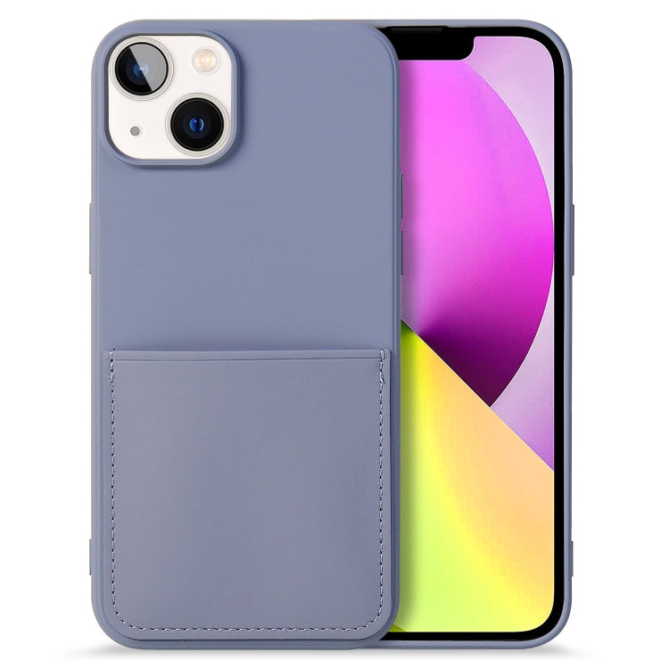 For iPhone 14 Plus Liquid Silicone Skin Feel Phone Case with Card Slot