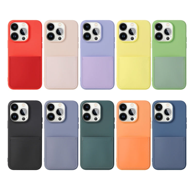 For iPhone 14 Plus Liquid Silicone Skin Feel Phone Case with Card Slot