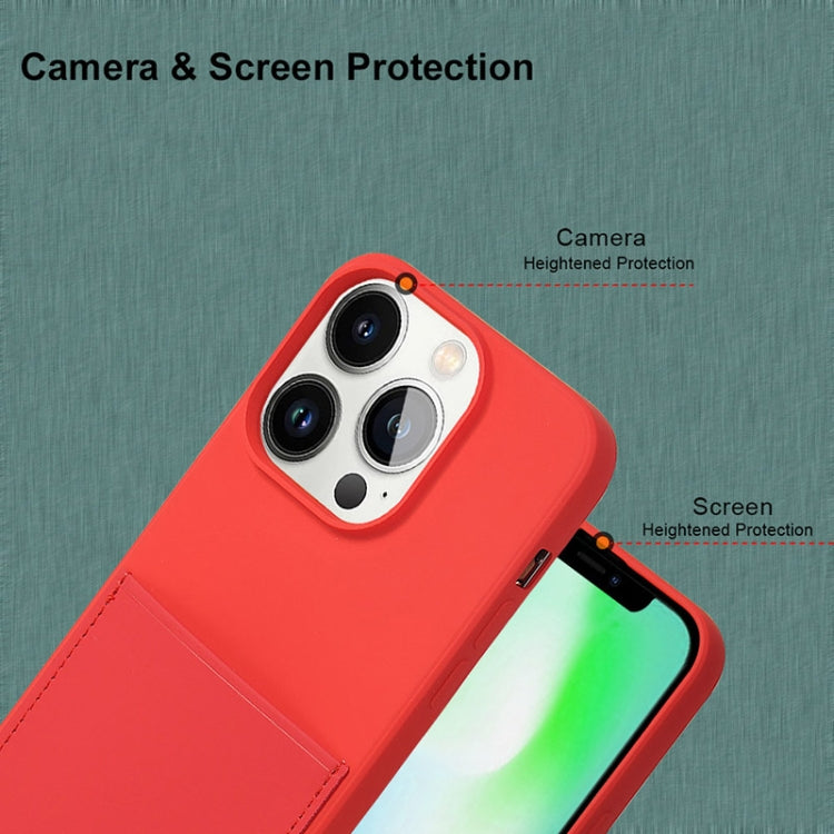 For iPhone 14 Plus Liquid Silicone Skin Feel Phone Case with Card Slot