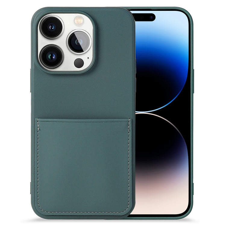 For iPhone 14 Pro Liquid Silicone Skin Feel Phone Case with Card Slot