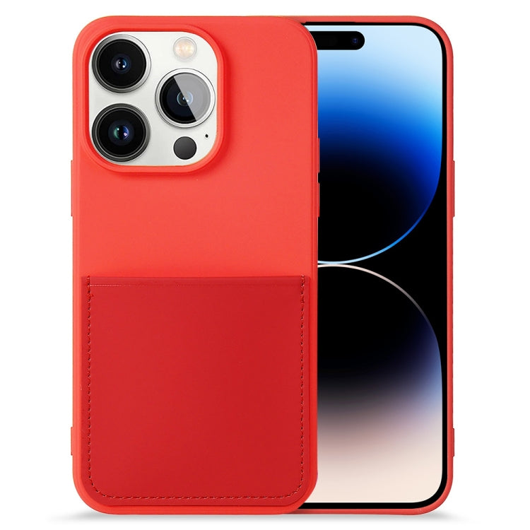 For iPhone 14 Pro Liquid Silicone Skin Feel Phone Case with Card Slot