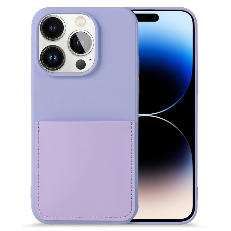 For iPhone 14 Pro Liquid Silicone Skin Feel Phone Case with Card Slot