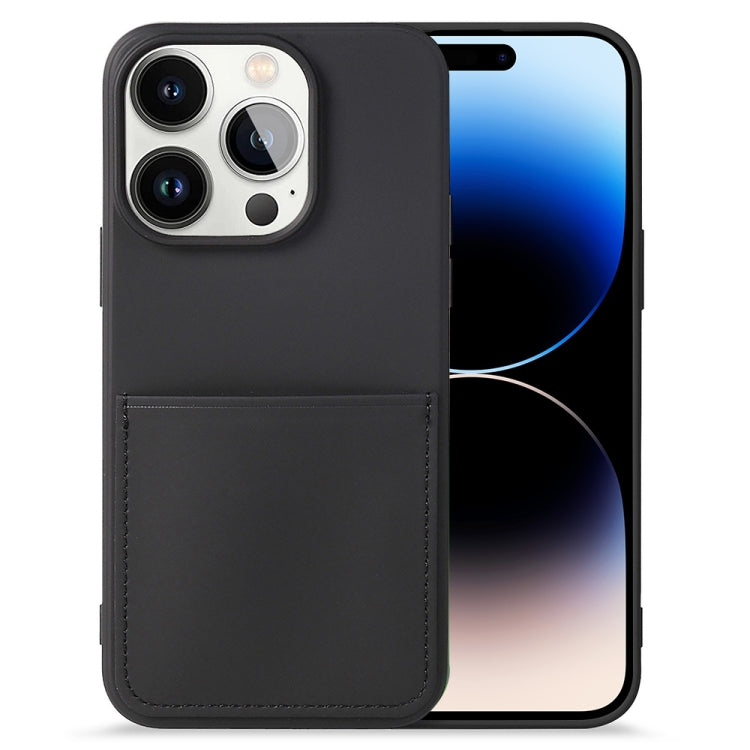 For iPhone 14 Pro Max Liquid Silicone Skin Feel Phone Case with Card Slot