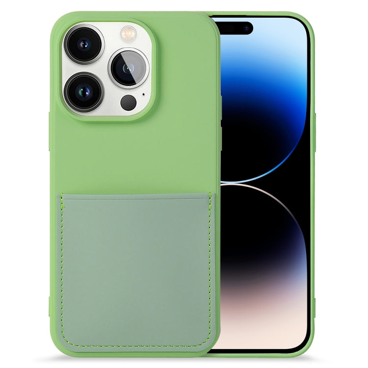 For iPhone 14 Pro Max Liquid Silicone Skin Feel Phone Case with Card Slot