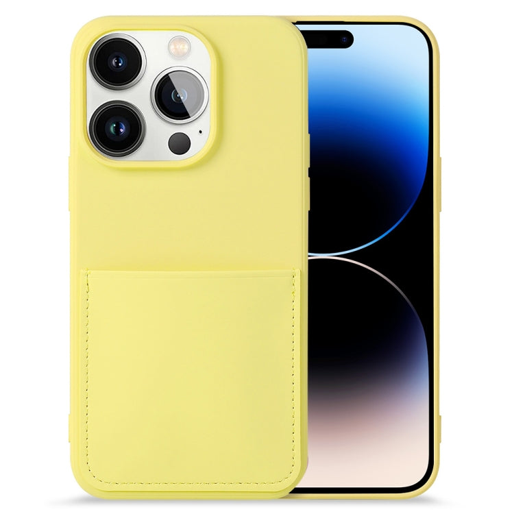 For iPhone 14 Pro Max Liquid Silicone Skin Feel Phone Case with Card Slot