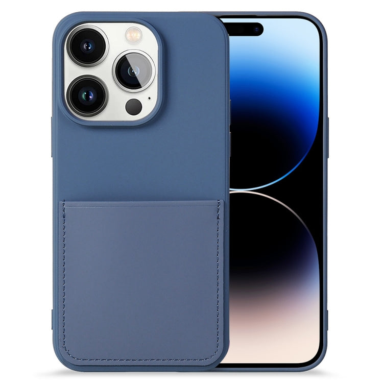 For iPhone 14 Pro Max Liquid Silicone Skin Feel Phone Case with Card Slot