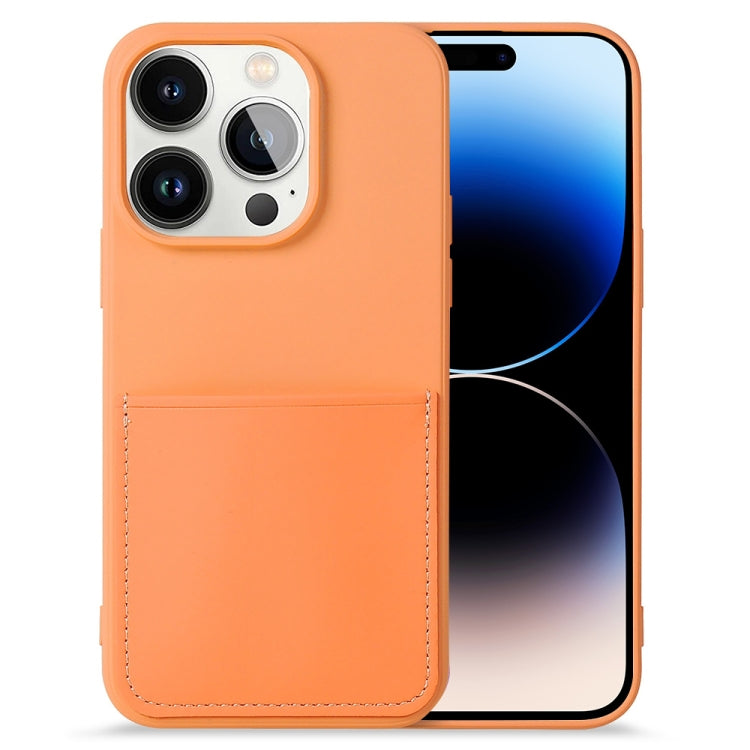 For iPhone 14 Pro Max Liquid Silicone Skin Feel Phone Case with Card Slot