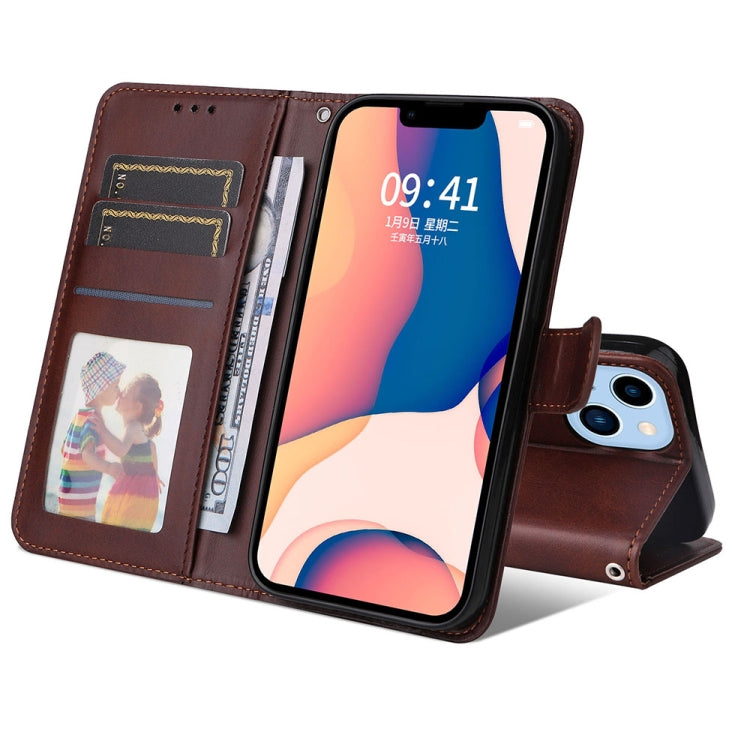 For iPhone 14 JSM Calf Texture Leather Phone Case
