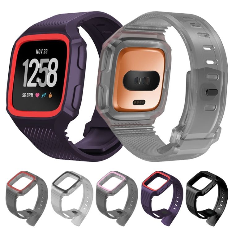 For Fitbit Versa Integrated Protection Silicone Watch Band