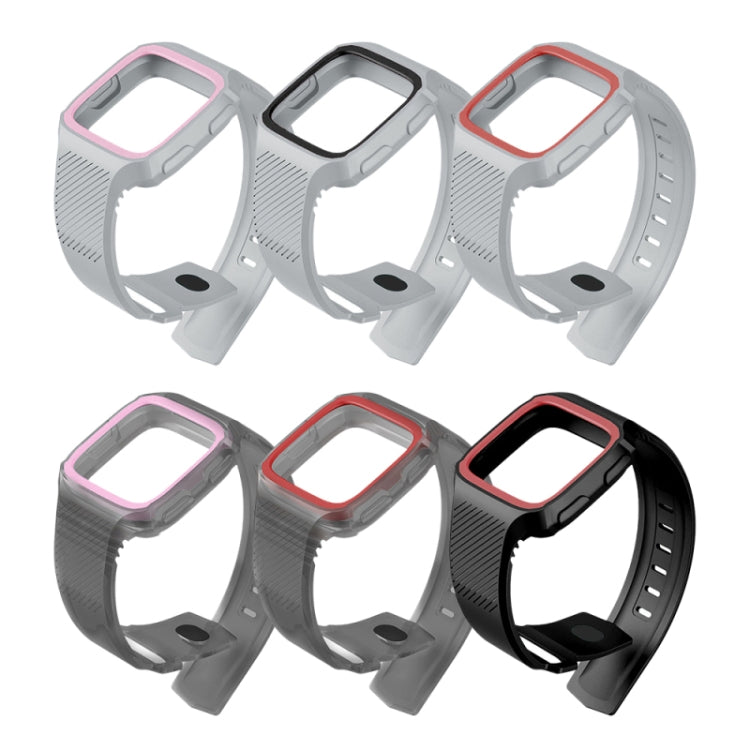 For Fitbit Versa Integrated Protection Silicone Watch Band