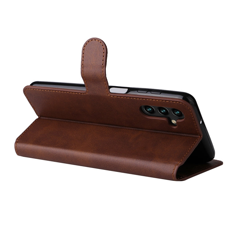 For Samsung Galaxy A13 5G JUNSUNMAY Calf Texture Leather Phone Case