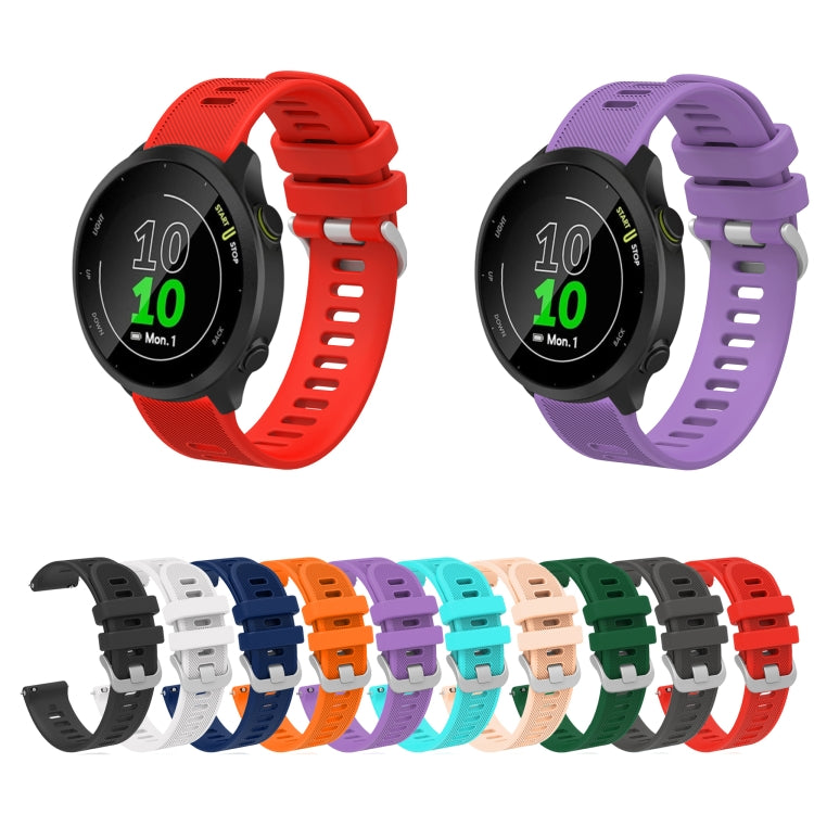 For Garmin Forerunner 158 20mm Silicone Twill Watch Band