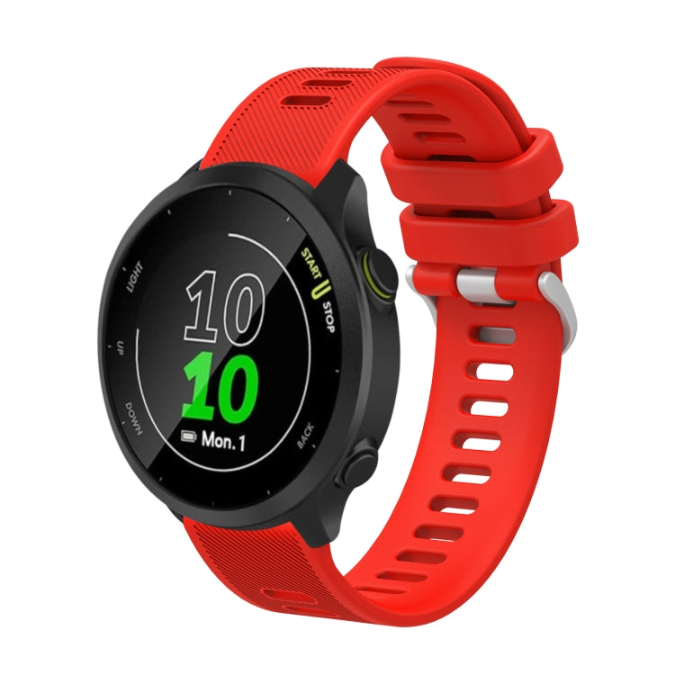 For Garmin Forerunner 55 20mm Silicone Twill Watch Band