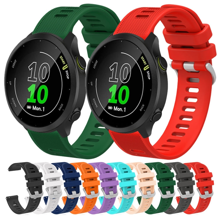 For Garmin Forerunner 245 20mm Silicone Twill Watch Band