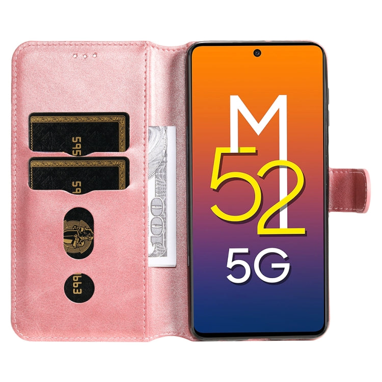 For Samsung Galaxy M52 5G JUNSUNMAY Calf Texture Leather Phone Case