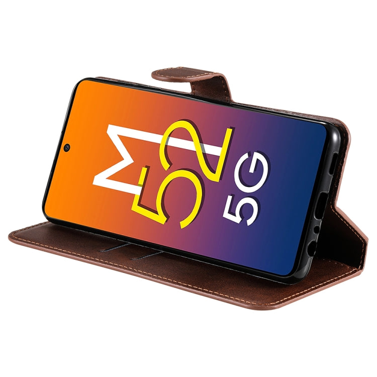 For Samsung Galaxy M52 5G JUNSUNMAY Calf Texture Leather Phone Case