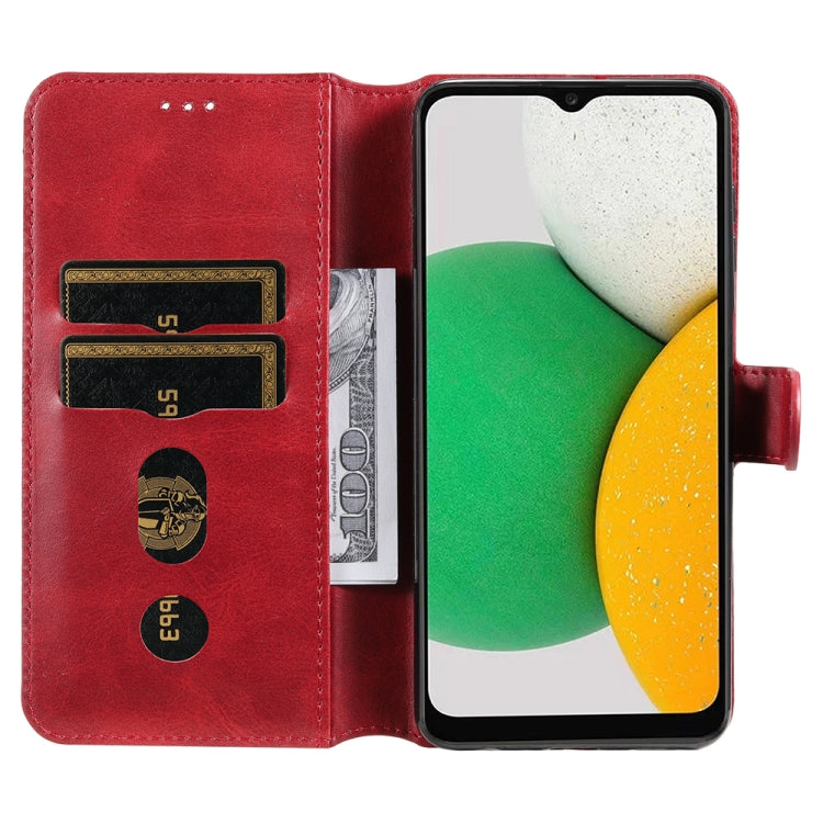 For Samsung Galaxy A03 166mm EU Version JUNSUNMAY Calf Texture Leather Phone Case