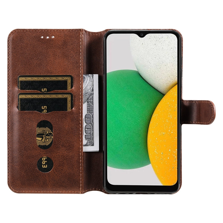 For Samsung Galaxy A03 166mm EU Version JUNSUNMAY Calf Texture Leather Phone Case