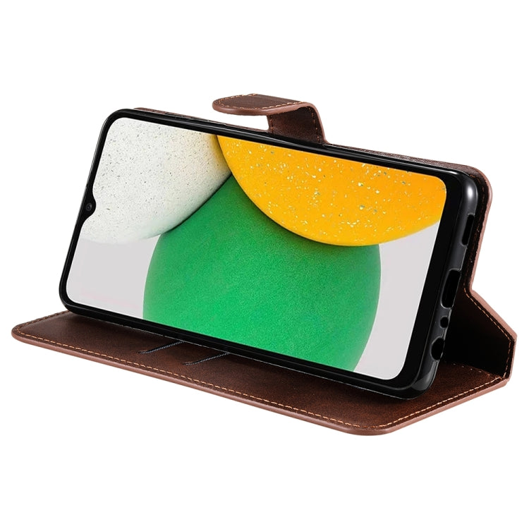For Samsung Galaxy A03 166mm EU Version JUNSUNMAY Calf Texture Leather Phone Case