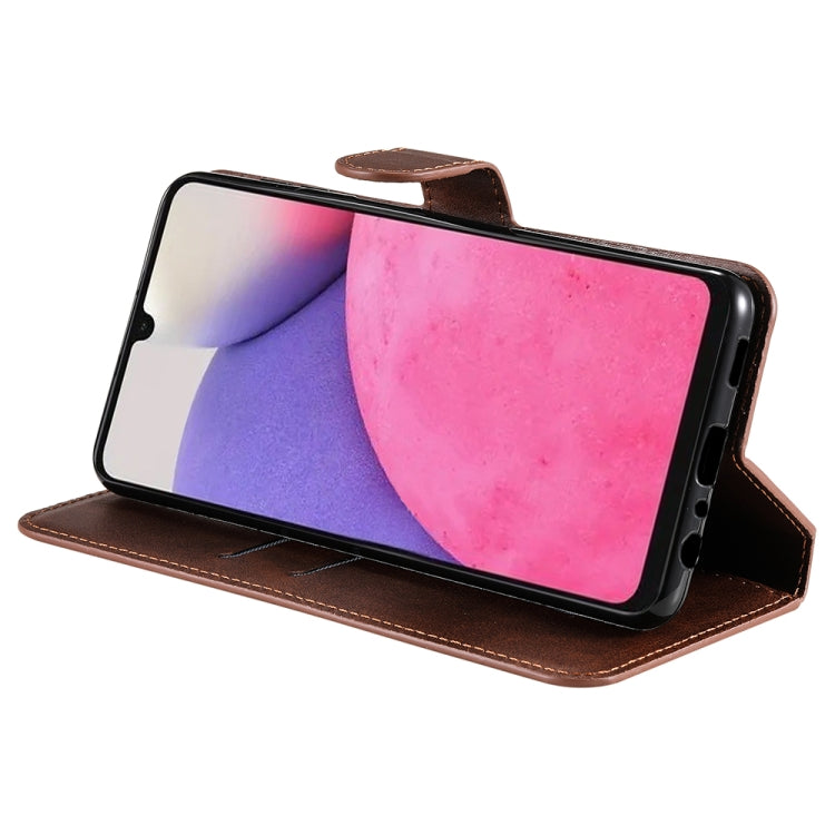 For Samsung Galaxy A33 5G JUNSUNMAY Calf Texture Leather Phone Case
