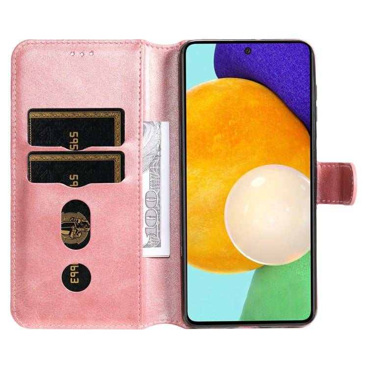 For Samsung Galaxy A73 5G JUNSUNMAY Calf Texture Leather Phone Case
